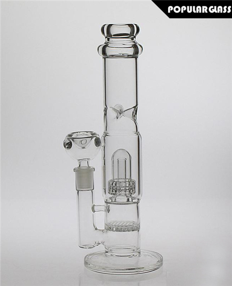 Staright Bong With Matrix Perc And  Honeycomb Perc Clear